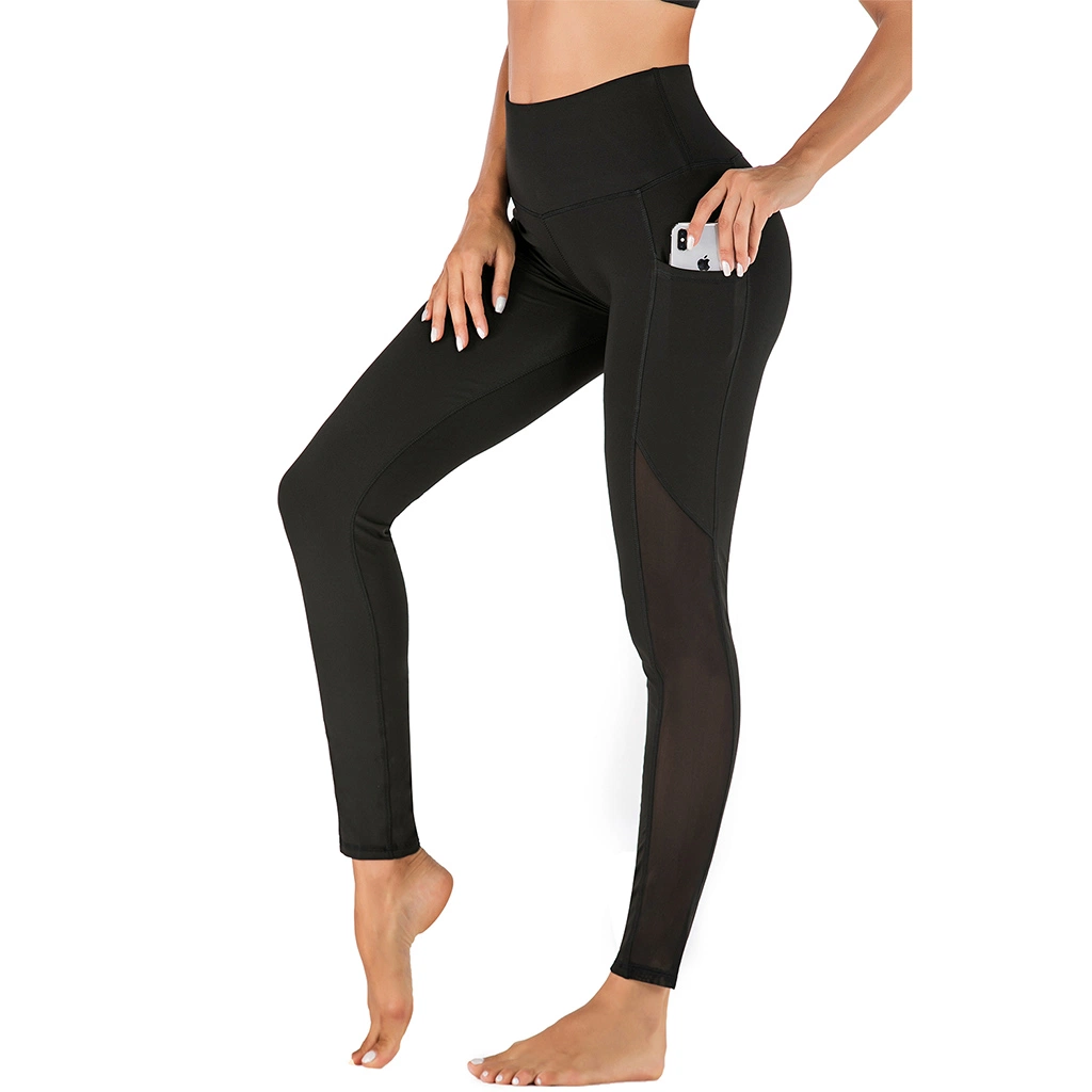 Mujeres Leggings de Yoga con Control de Abdomen y Bolsillos