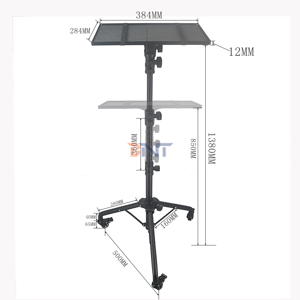 Boente DJ Mixer Height Adjustable 26" to 50" Portable Tripod Projector Tripod Stand Laptop Stand with Plate and Casters Wheel