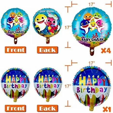 26in Helium Shark Party Birthday Decorations Baby Shower Party Supplies Helium Balloons