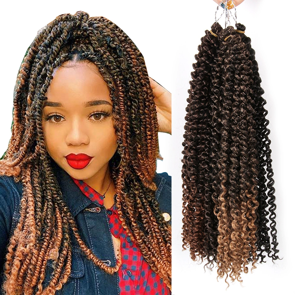 Crochê sintético e texturizado Afro entrançado de crochê Cabelo Water Wave Passion Extensões de cabelo Crochet Twist