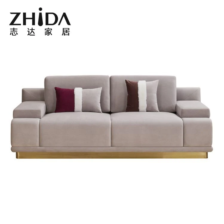 Nuevo y lujoso estilo italiano forma curvada sofás 3/4 plazas disponibles Villa Confort Sofá cama Sofá Foshan fabricante