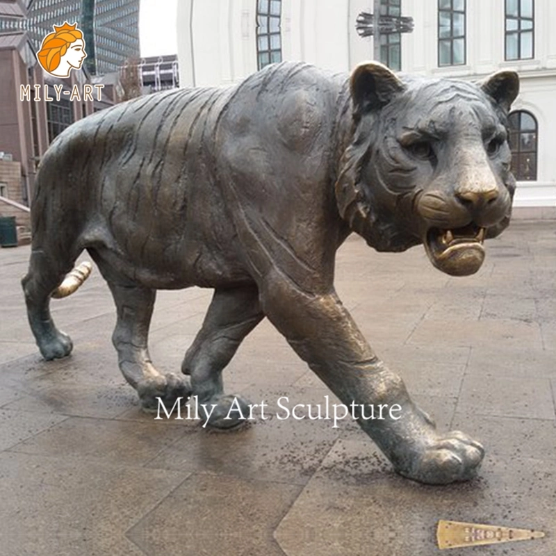 Animal de metal de gran tamaño de la vida de la decoración exterior decoración escultura estatua de Tigre de bronce