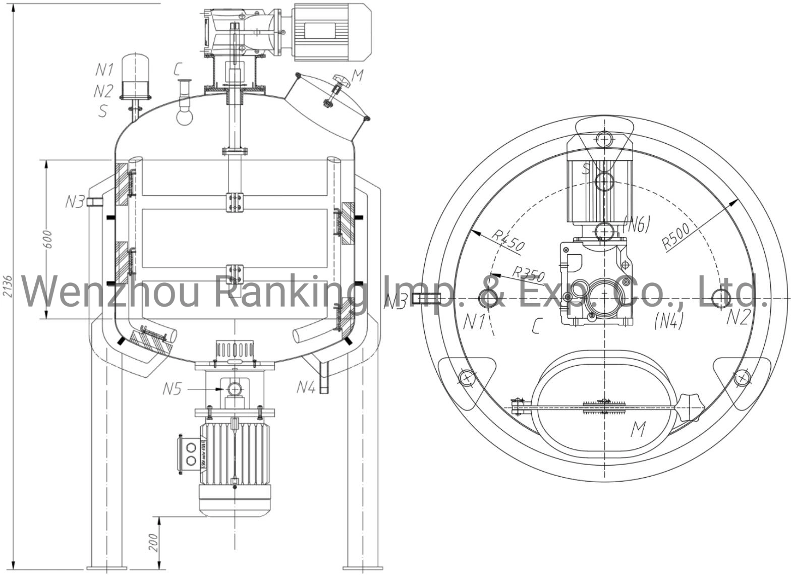 400 Liter SS316L Mixing Homogenizing Tank Cosmetic Mixing Equipment