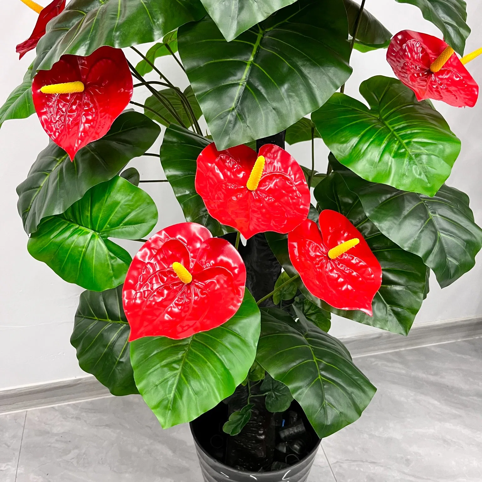 Nearly Nature Golden Jade Pole Dripping Anthurium Can Be Customized, Artificial and Decorative Plant Flower Tree