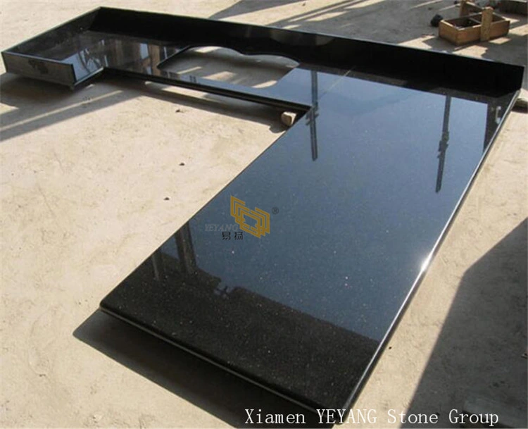 Hot Sale Black Galaxy Granite Kitchen Countertop/Countertops for Wall/Flooring Supplier