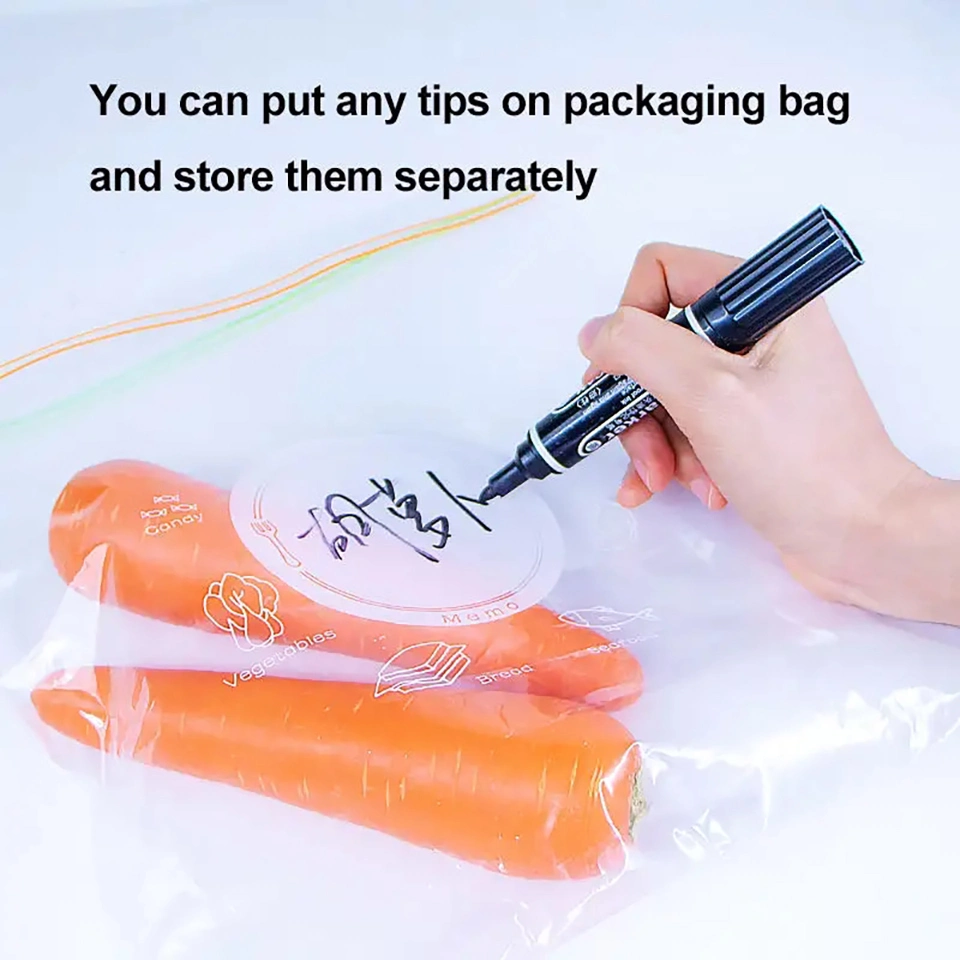 Resealable Keep Fresh Packaging Self Sealing PE Slider Freezer Bag