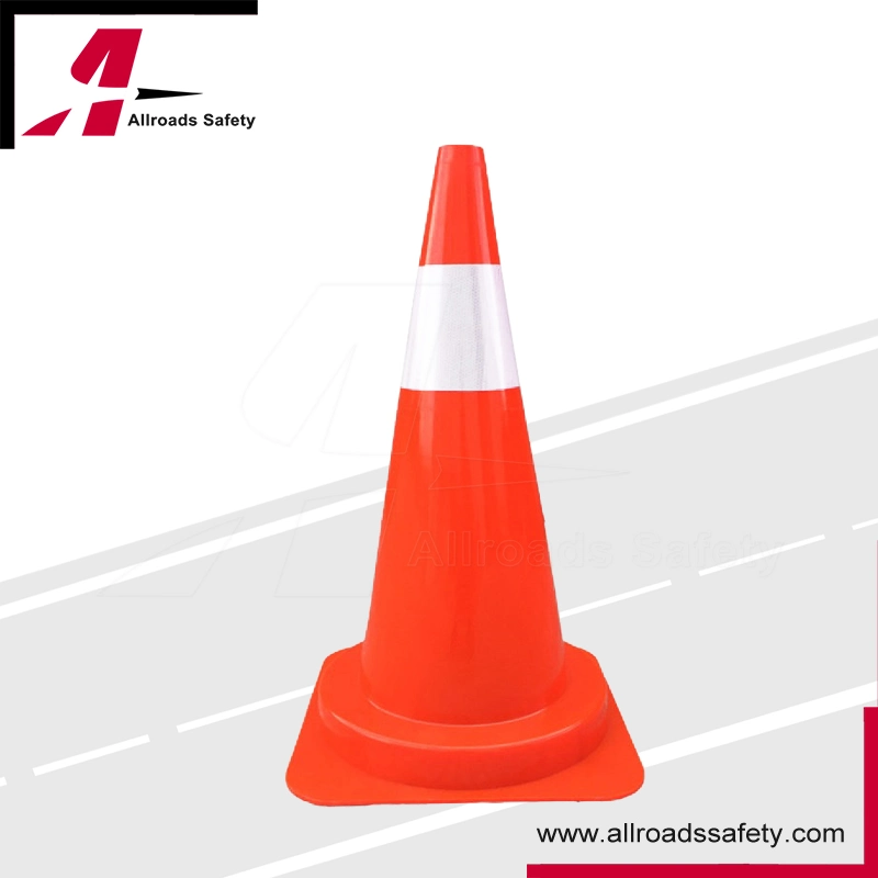 75cm PVC Traffic Control Safety Road Barrier Cone with White Reflective Tapes