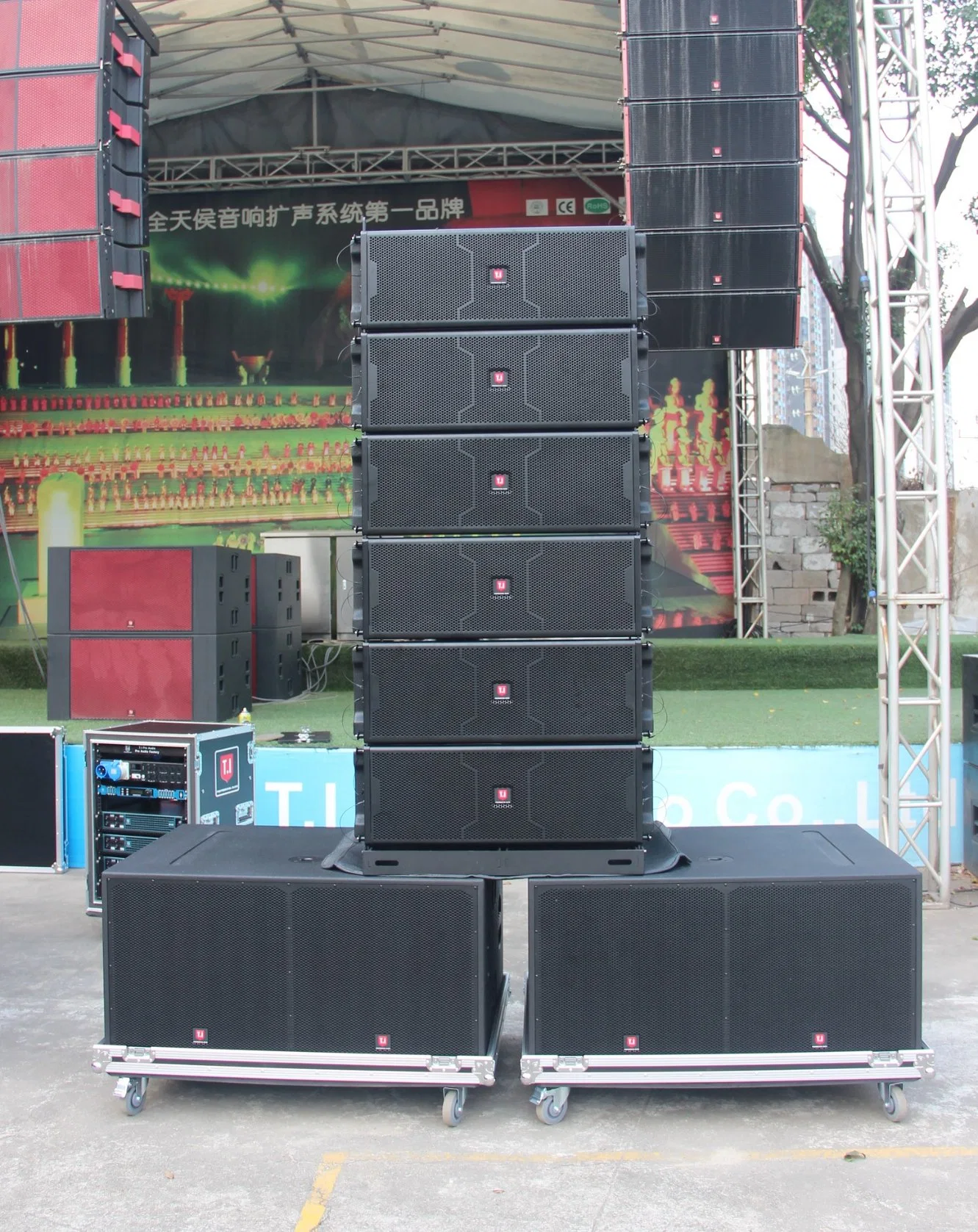 T. I PRO Audio La 210 Dual 10 Inch Line Array Sound System Professional Audio