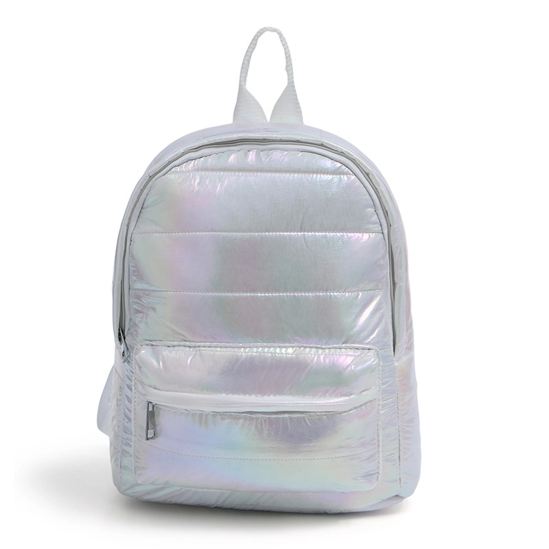 Polyester Causal School Mini Puffer Backpack Nylon Vintage Down Padding Backpack