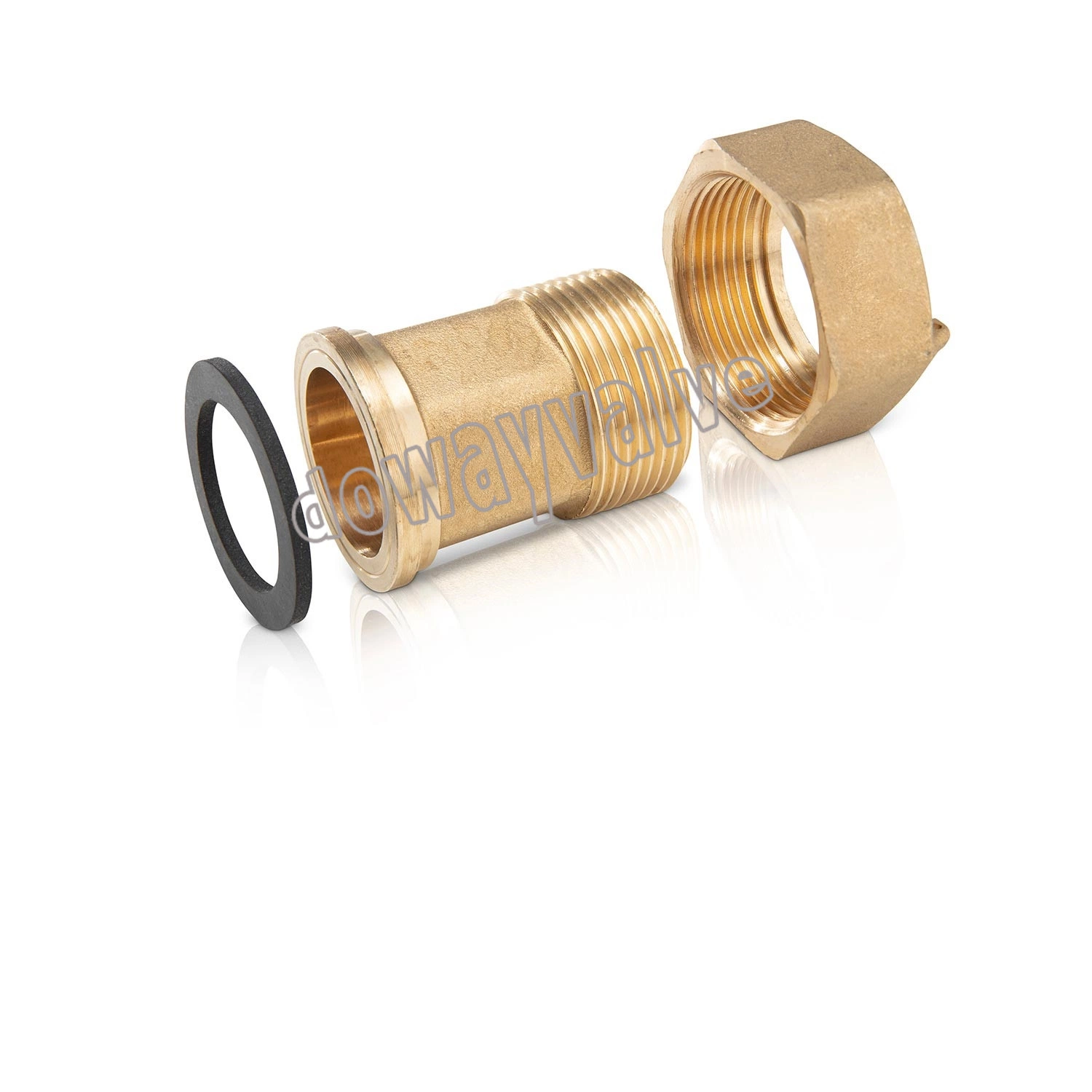 OEM Brass Water Meter Coupling Adapter Pipe Fitting with Nut and Gasket