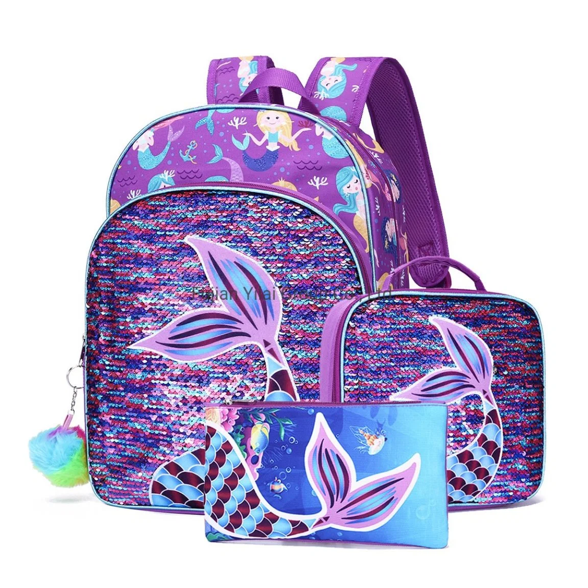 Personaliza o elegante conjunto de mochila de 5 peças New School com saco de ombro Lancheira para rapariga