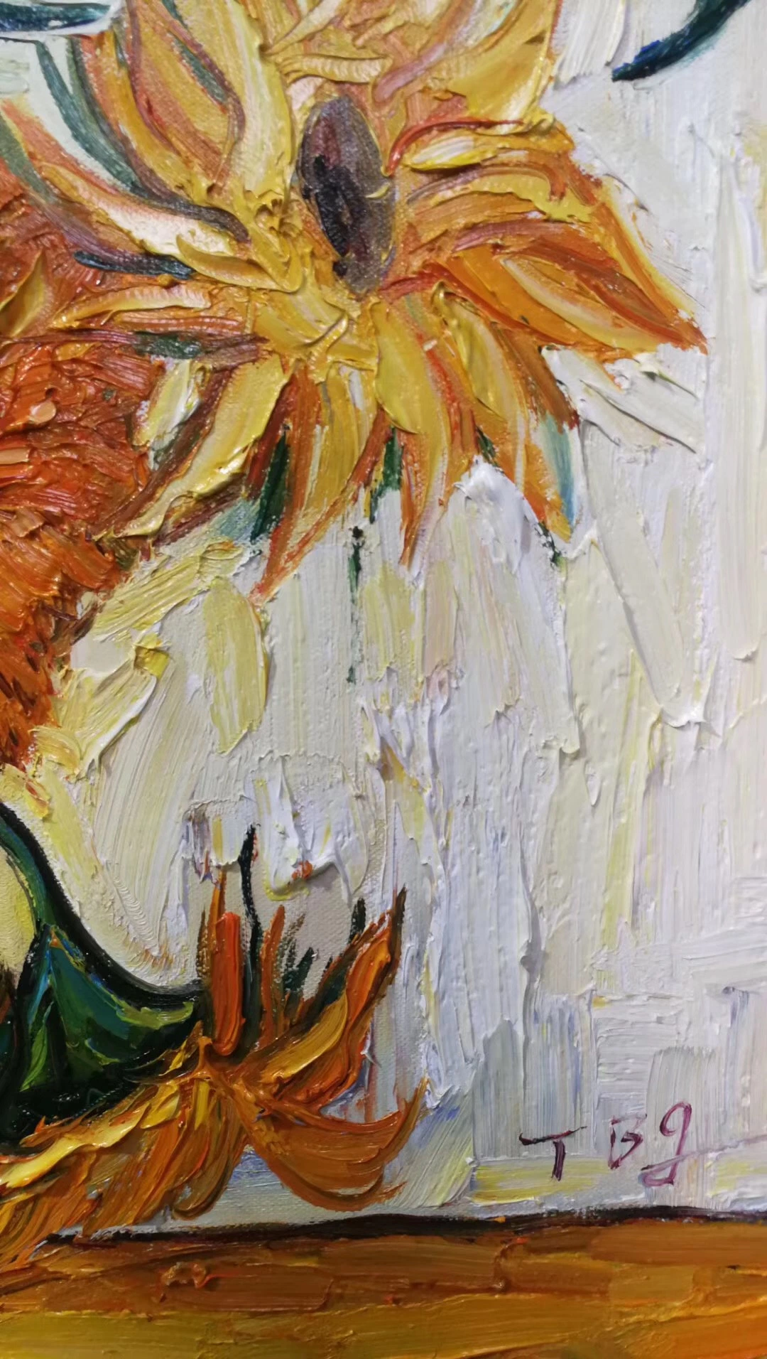 Handmade Van Gogh Sunflower Reproduction Canvas Art Painting for Home Decoration