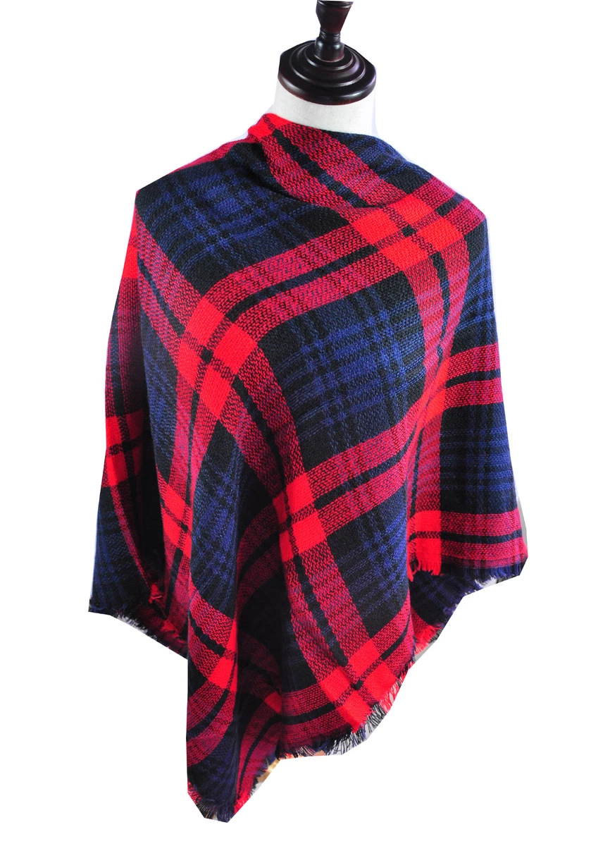 La moda de Europa Plaid elegantes señoras imitar Cashmere Bufanda