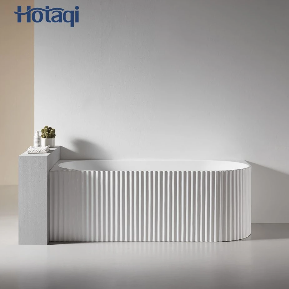 Hotaqi Bathroom Australia Acrylic Hot Sell Freestanding Stripes Fluted Bathtub