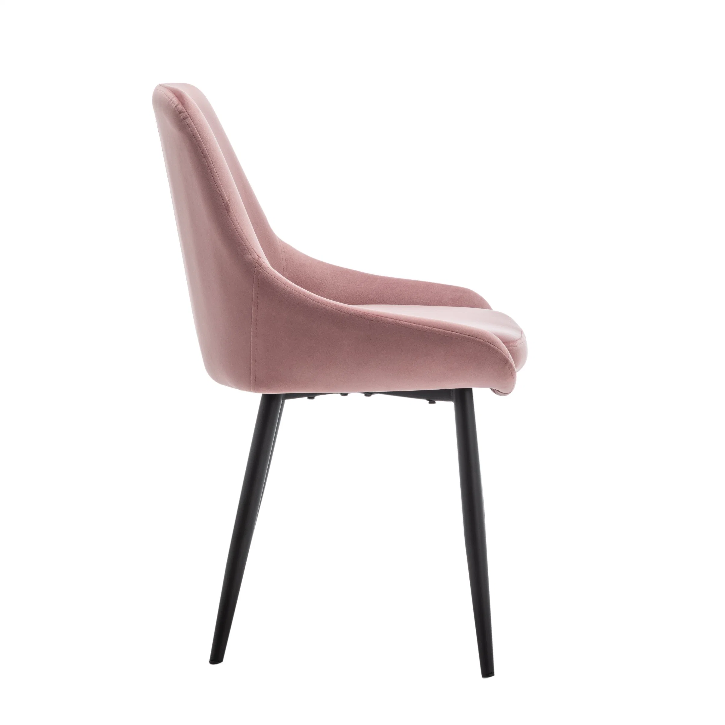 Modern Home Furniture Metal Leg Tufted Pink Velvet Armchair