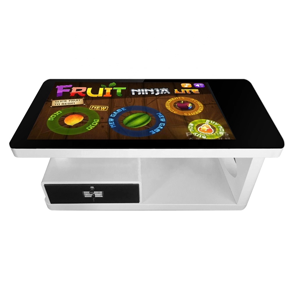 Pantalla táctil LCD de 43 49 55 65 pulgadas con mesa de café Mesa táctil digital Productos calientes Armario de kiosco consumo innovador Productos