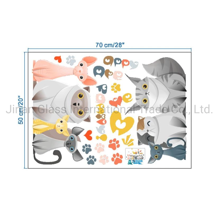 Cartoon Nordic Style Cat Wall Sticker Children's Room Kindergarten Wall Room Decoration Wallpaper Door Sticker