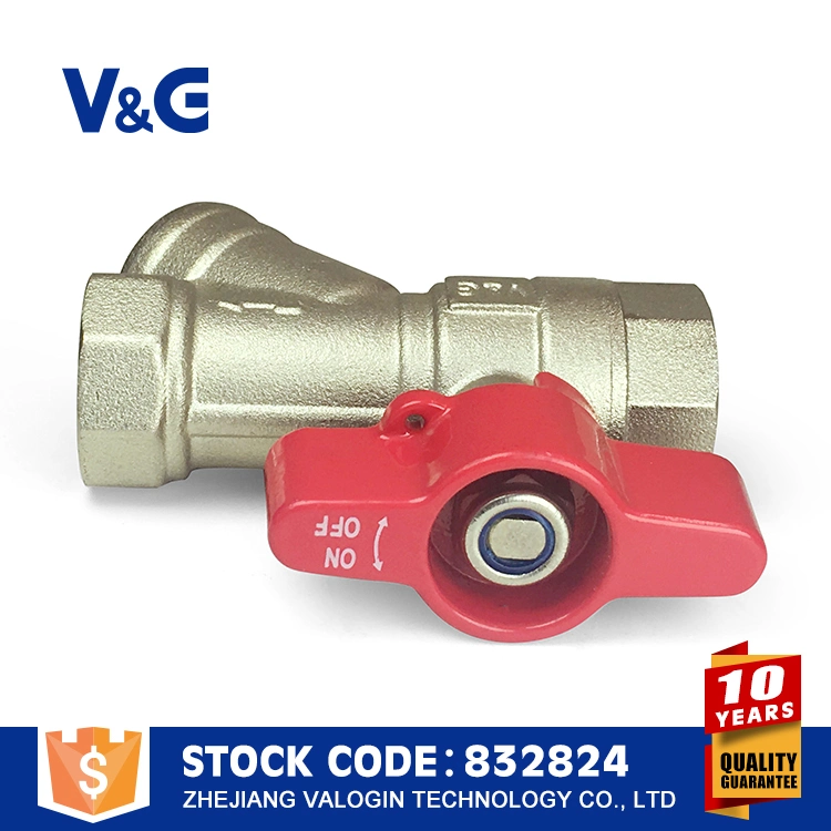 Valogin Butterfly Brass Ball Valve with Filter Fxf