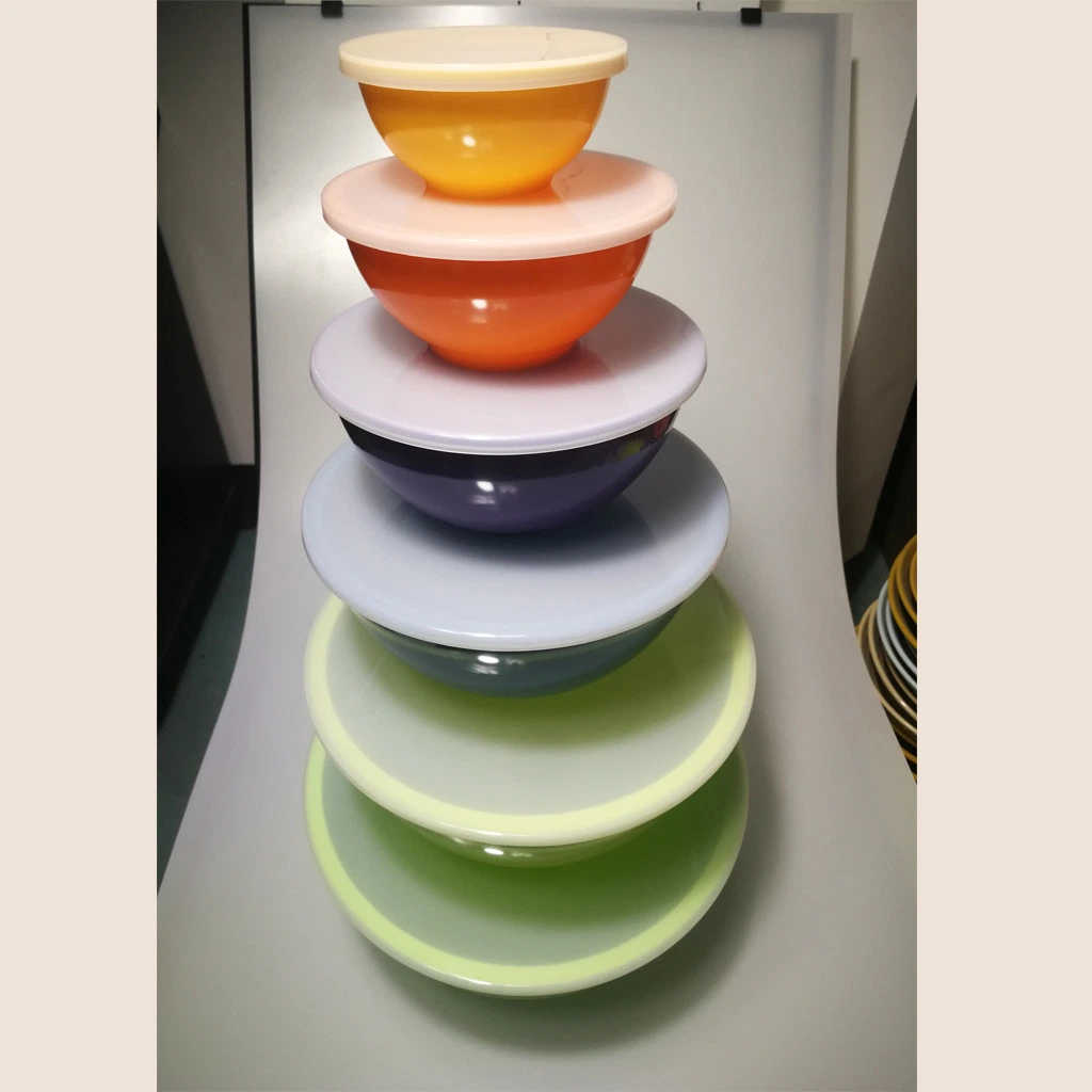 Wholesale/Supplier Custom Plastic Salad Mixing Bowl 6 Piece with Lid Melamine Mixing Bowl Set