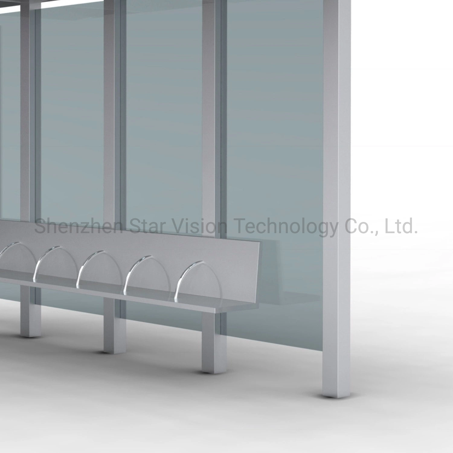 Outdoor Street Anti Rust Aluminum Bus Stop with Double Sided LED Light Box