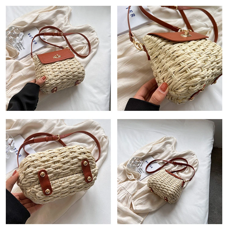 Hot-Selling Factory Vintage Small Straw Bags for Women Crossbody Shoulder Tote Hobo Handbag Lady Travel Purses Handbags Female Ladies Simple Mini OEM ODM Bag