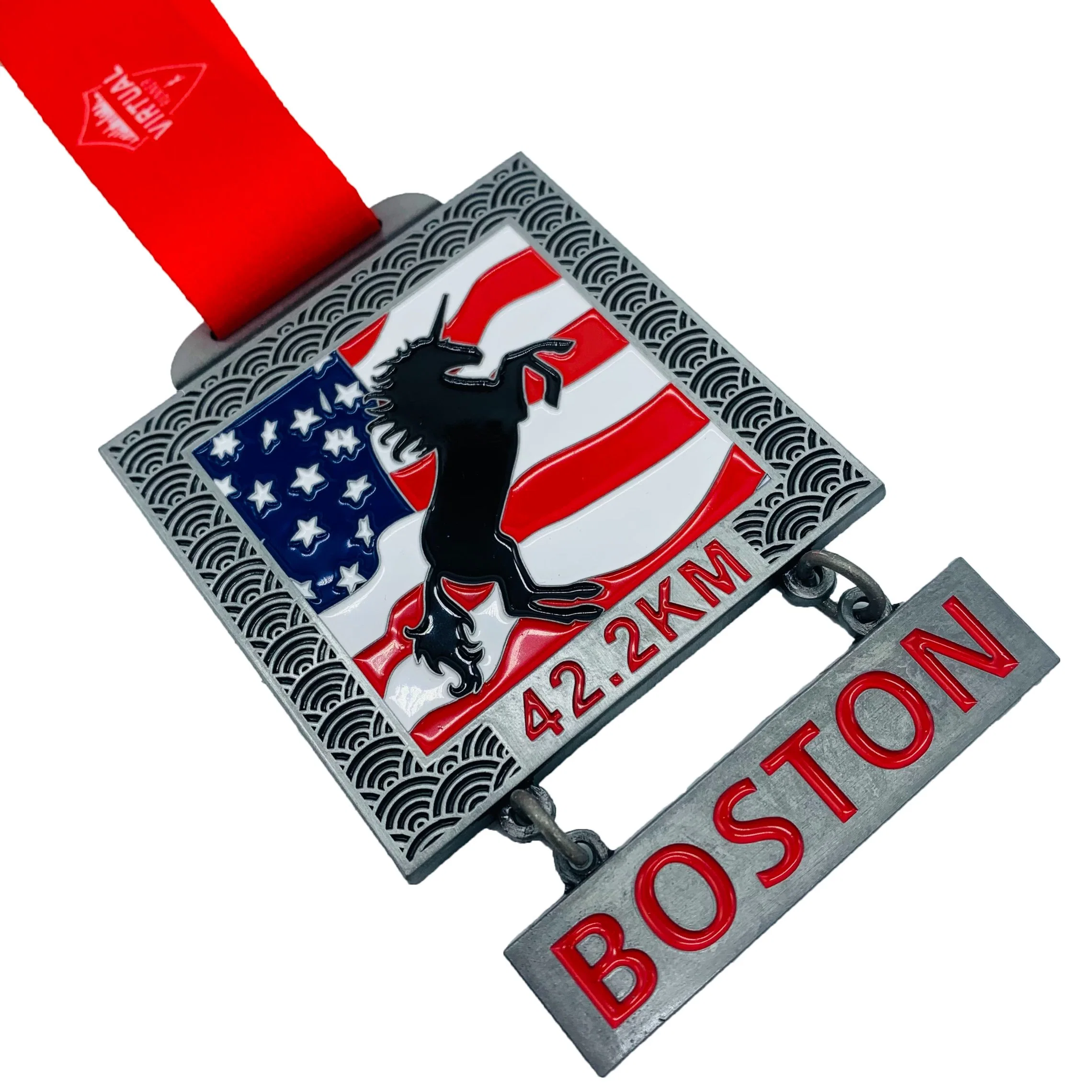 Wholesale/Supplierr Creative Design High quality/High cost performance  Zinc Alloy Metals Medal with Ribbon Custom City Logo London Beijing Building Feature Marathon Sports Medal