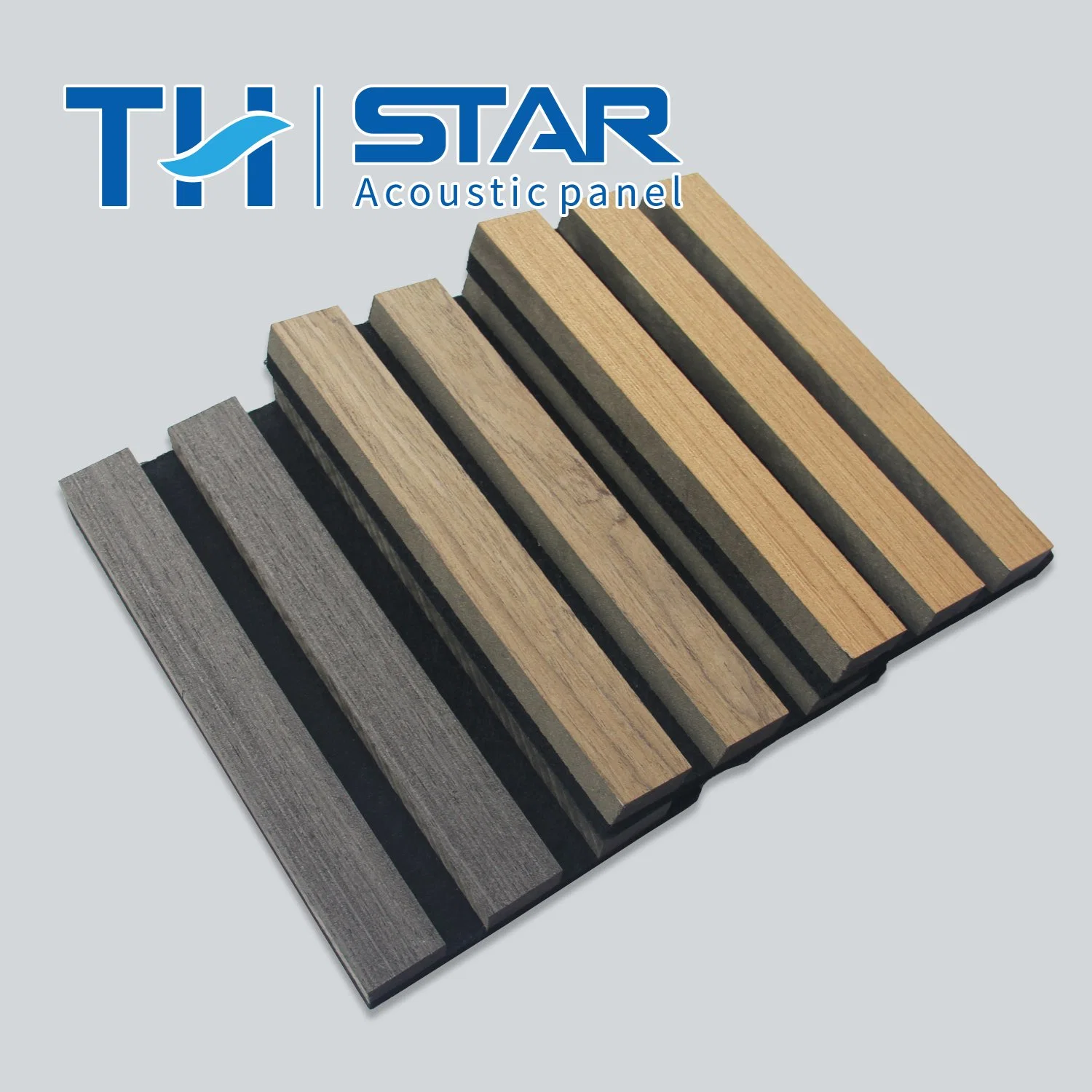 Light Wood Color Akupanel Wooden Slats Wall Sound Absorption Acoustic Panel