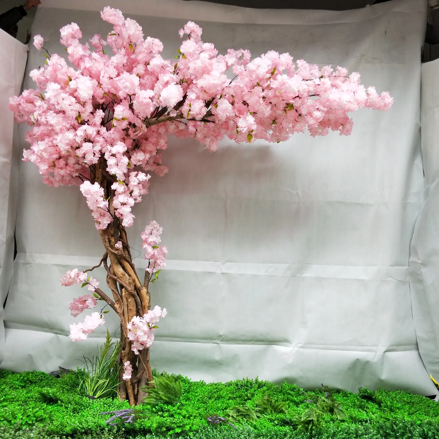 3 م زهرية زهور القرنفل شجرة الكرز الصناعية الداخلية الأقواس