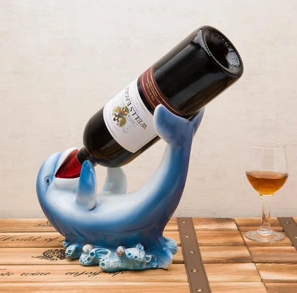 Suportes para garrafas de vinho Dolphin em resina personalizada para venda