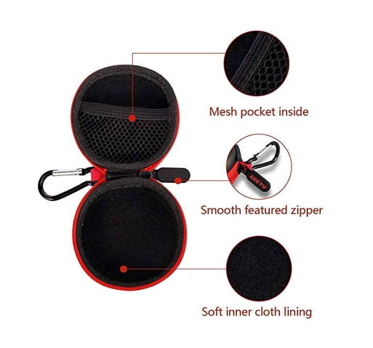 Factory Price Thermoformed Portable Shockproof Packing EVA Earphone Storage Case with Zipper Closure