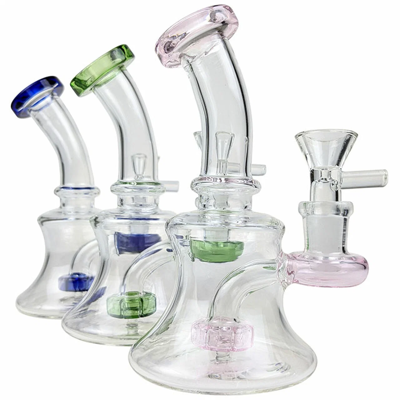 5.5" Assorted Color Trim Showerhead Mini Rig Water Pipe Hookah Lighter