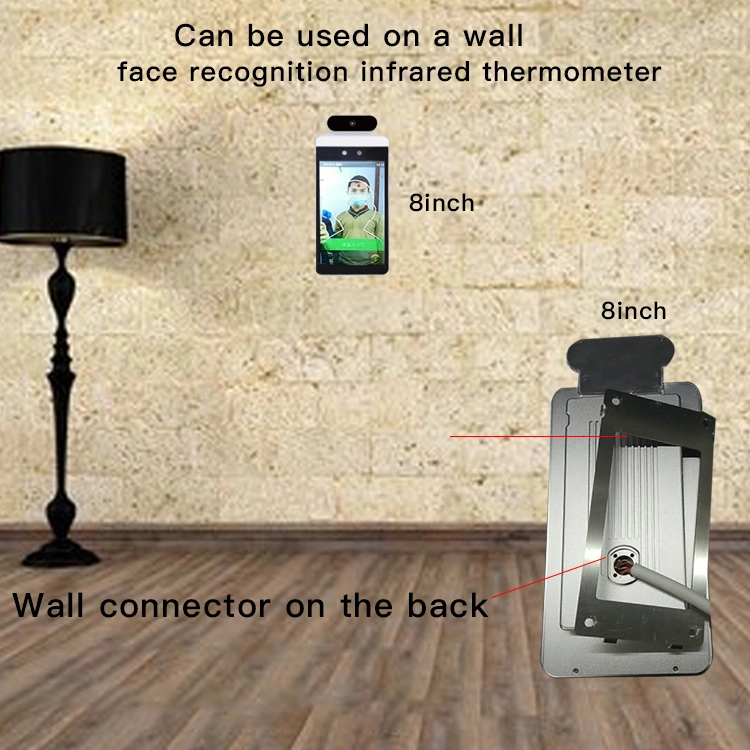 IR L'écran LCD 8" 10" de la température de l'écran Smart Thermomètre infrarouge mobile de reconnaissance de visage