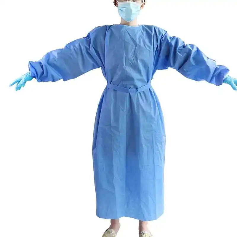 Hospital Non Woven Protective Clothing Work Uniform Sterile Medical Disposable Surgical Isolation Gown