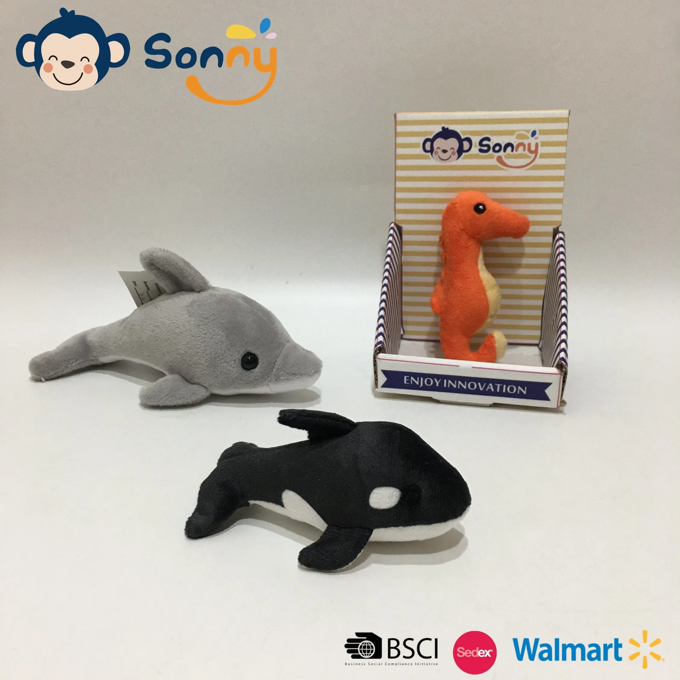 10 cm OEM Tiny Plush Shark Eco-friendly material reciclado realista Juguete para la Educación para niños