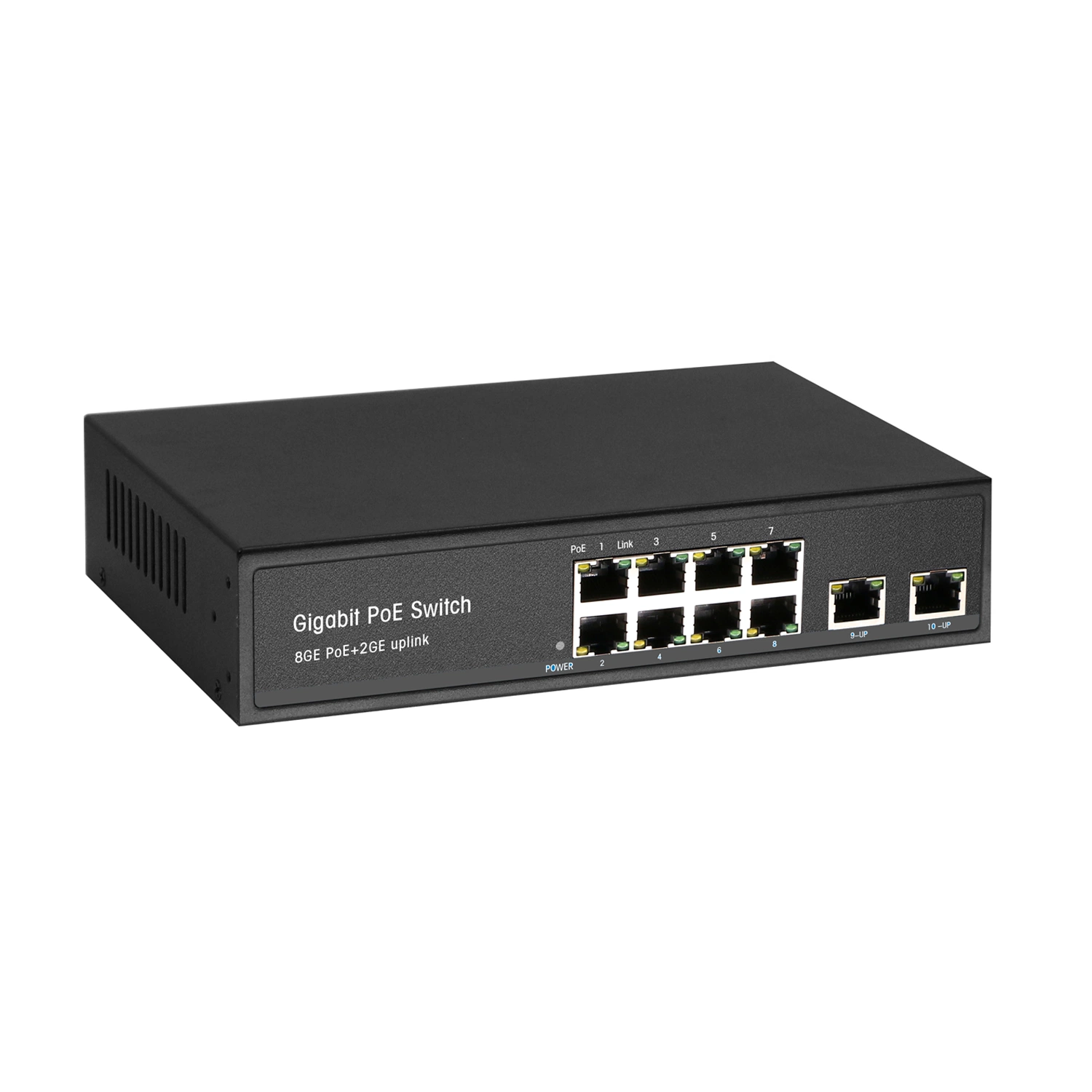 1000m de 8 puertos switch POE 802.3af/soporte en el poder para cámara IP (TS0804G)