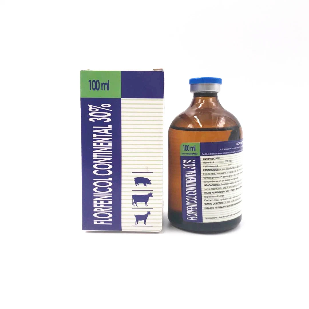 Médecine vétérinaire Injection de Florfénicol Niveau BPF pour usage animal 100 ml