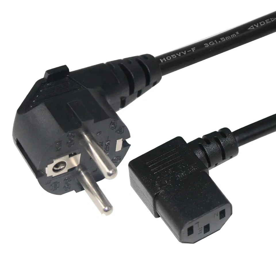 CE Standard PSU Supply European 2pin Plug Power Cable with VDE Schuko EU IEC C13 Power Cord Plug Connector