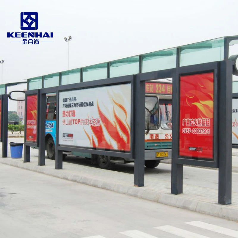 Customied Stainless Steel Bus Stop with LED Light