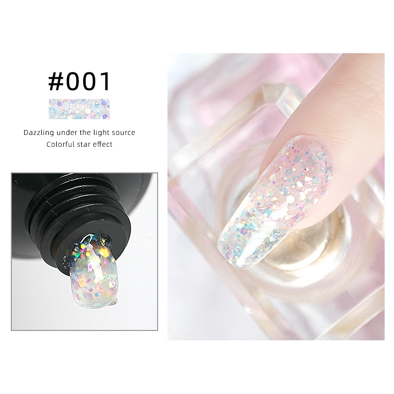 HS High quality/High cost performance  Nail Supplies Private Label 6 Colors Poly Gel Nail Glitter Poly Gel