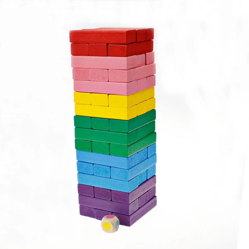 Colorful Wooden Stacking Game Tower and Building Block Game Set