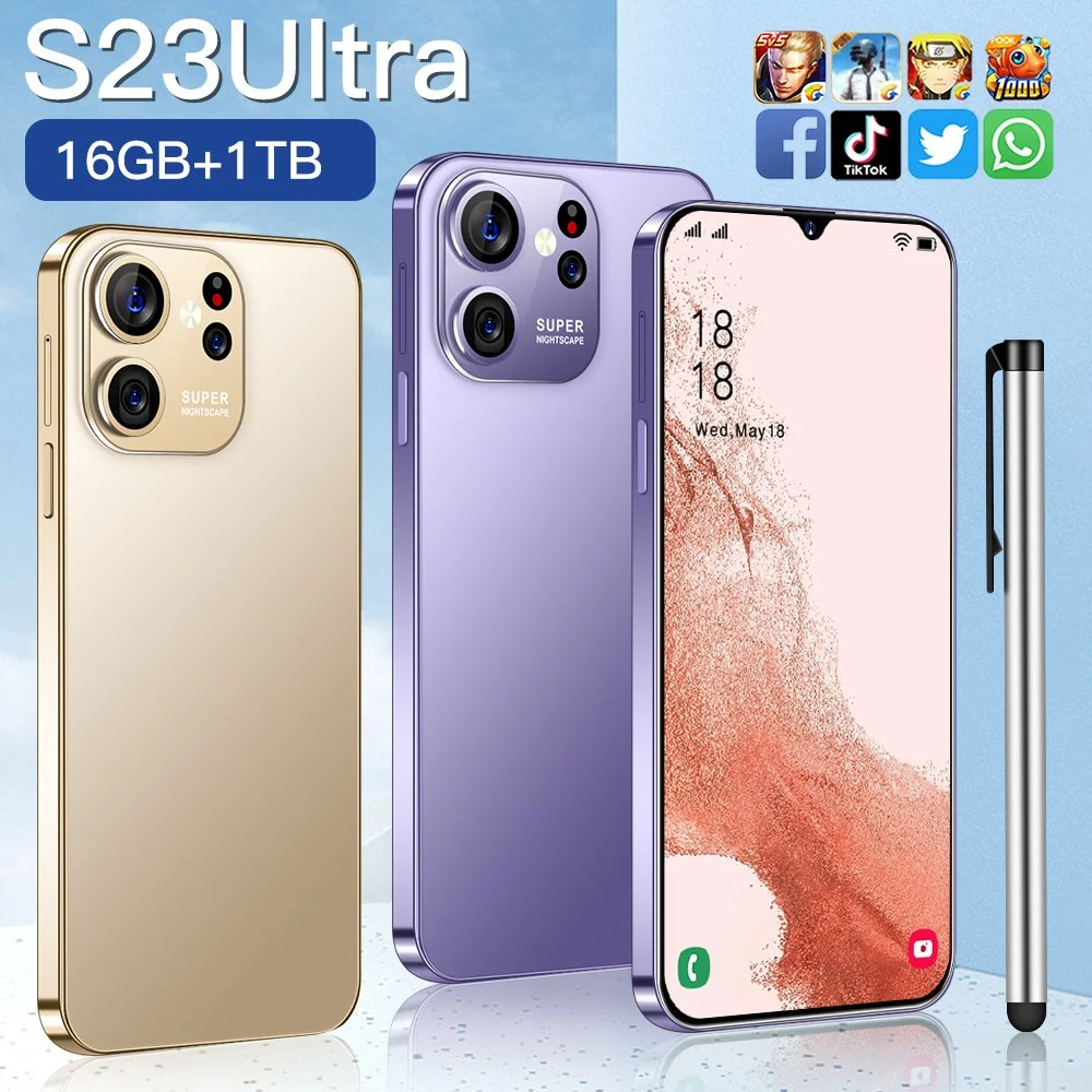 2023 Новый разблокирован S23ultra смартфон 4G 5g LTE 6,8-дюймовый сенсорный экран игр для мобильных телефонов