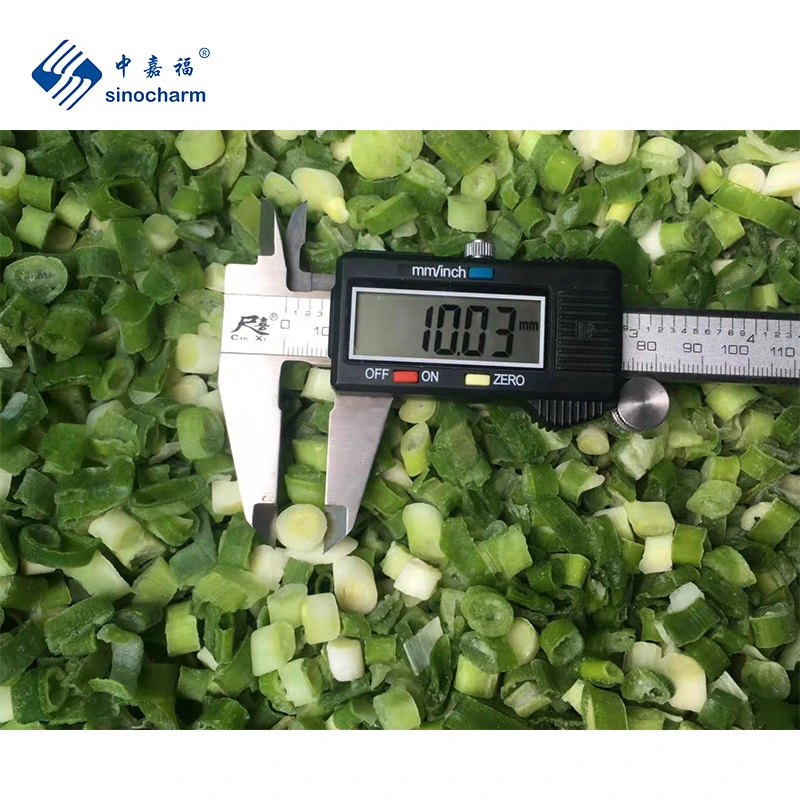 Sinocharm Brc Approved High Quality 5mm IQF Scallion Factory Price Frozen Green Onion Cut for Dumpling Stuffing