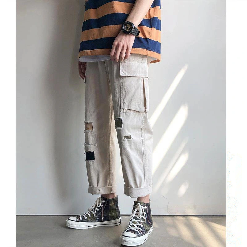 Men Fashion New Style Hip Hop Style Cargo Trousers Casual Trousers