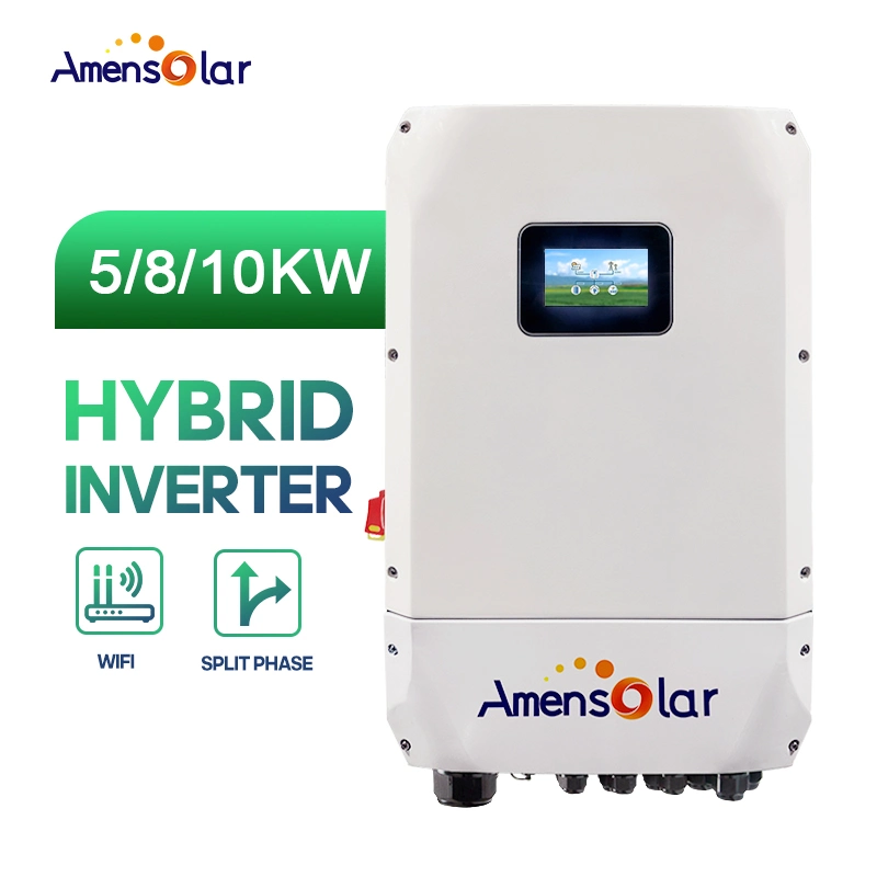 Amensolar 8kw 110V 120V 5 Jahre Garantie für 48V Batterien Hybrid-Solar-Wechselrichter auf dem Netz