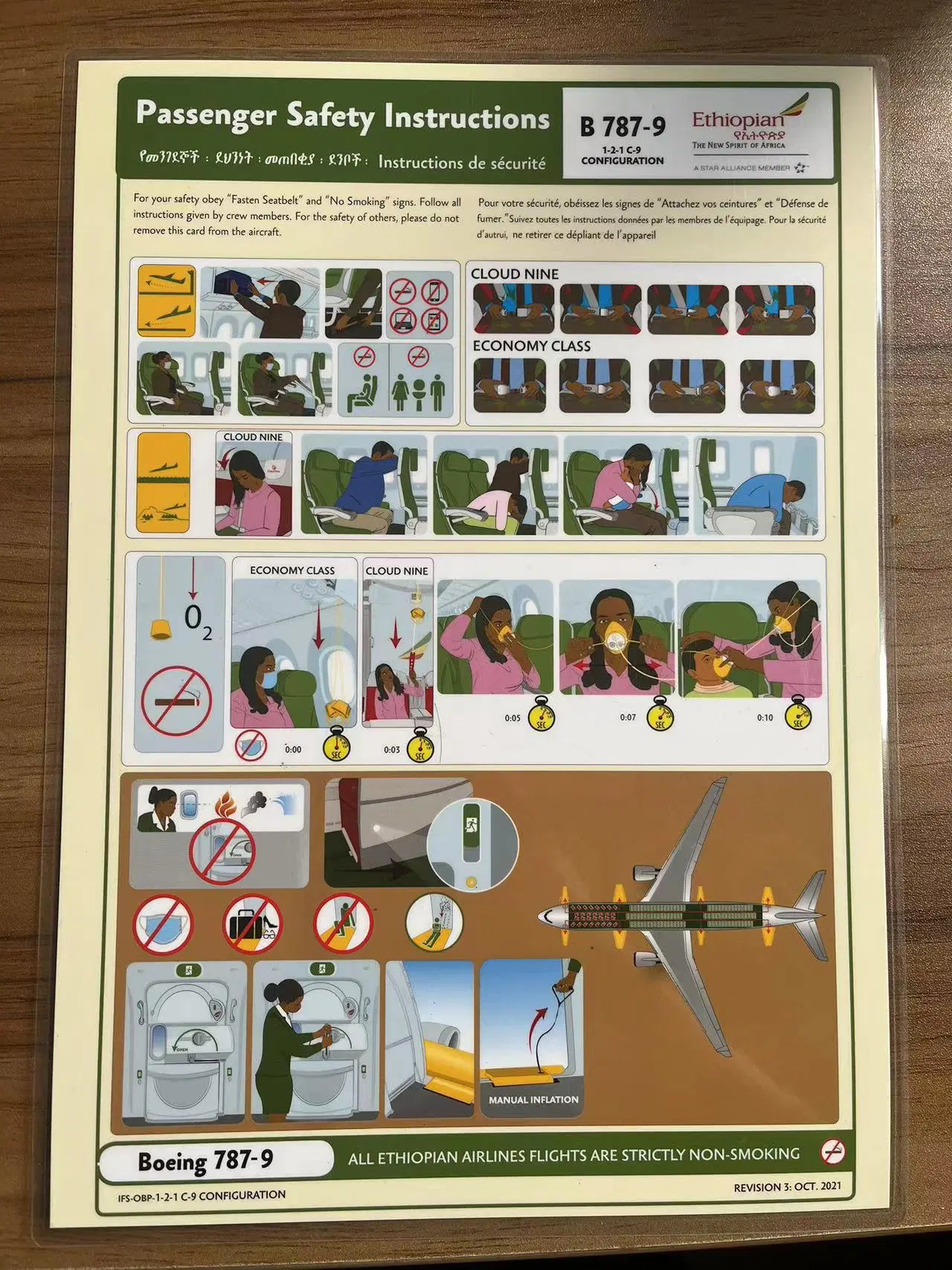 B787-8/9 Airlines Safety Cards Made From Factory