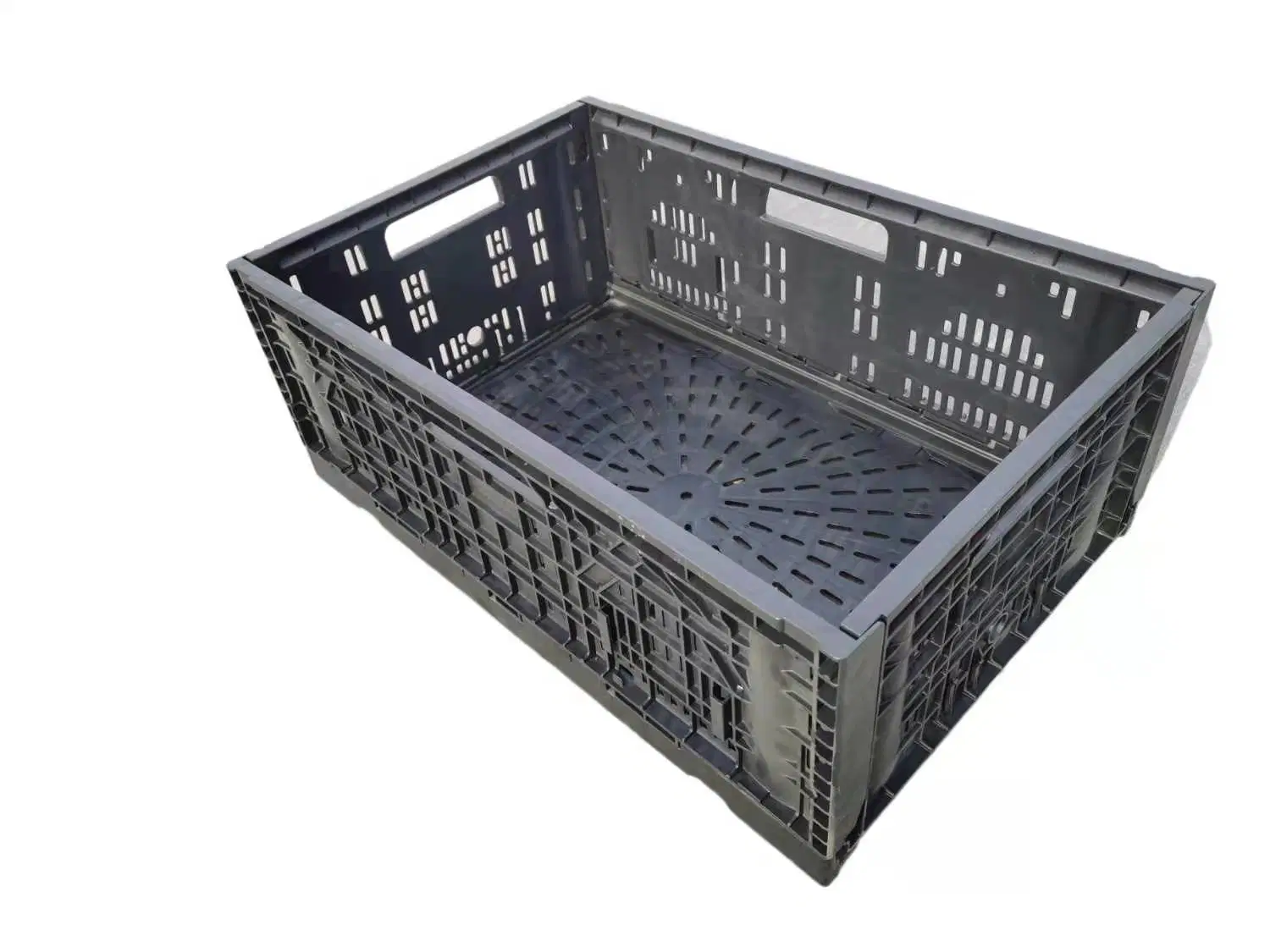 Plastic Crate Fruit Vegetable Livestock Transport Storage Cold Chain Storage Supply Chain Use Foldable Stackable Plastic Basket