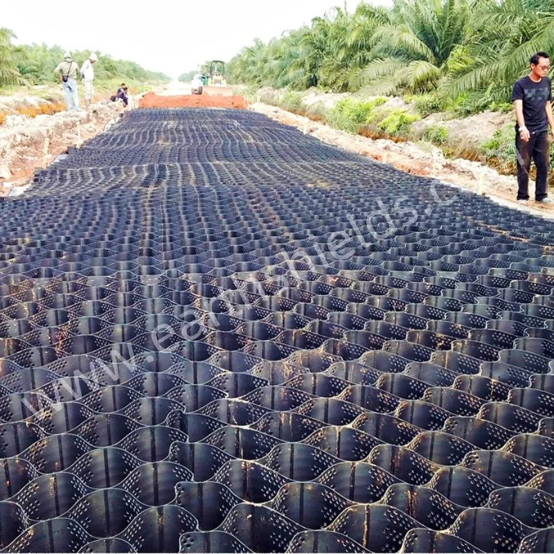 HDPE Geocell Gravel Road Highway Gravel Driveway Black HDPE Drain Drainage Cell