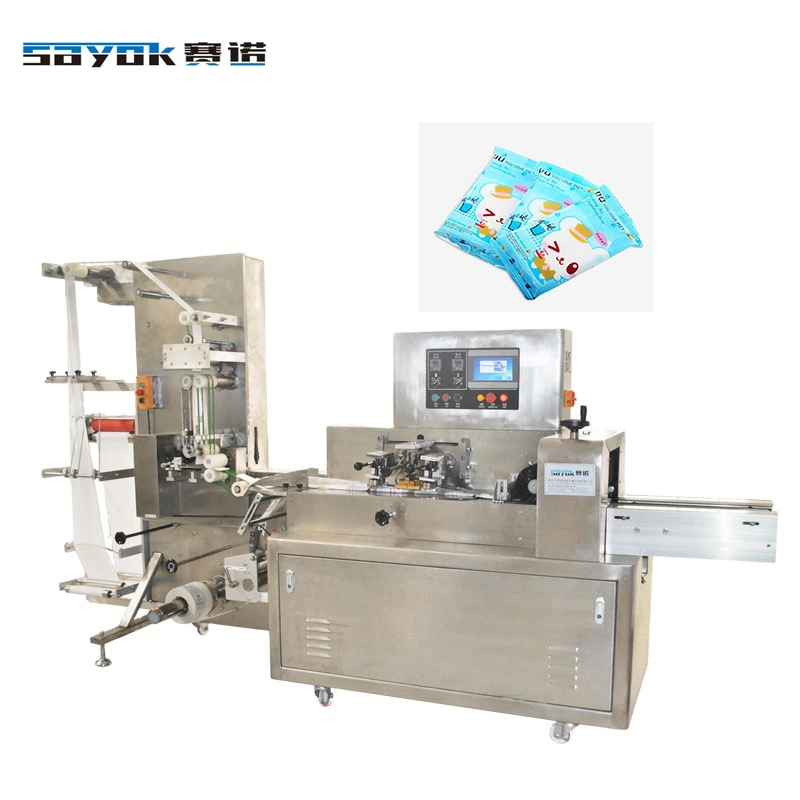 High Speed Single Piece Wet Dry Tissue Pillow Packing Machine Individual Wipes Packing Line