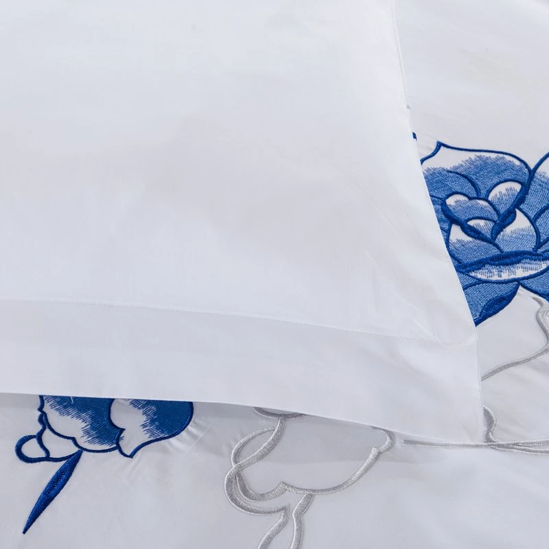 OEM Simple-Style White Stickerei Baumwolle Bettwäsche Sets Quilt Cover Für das Hotel