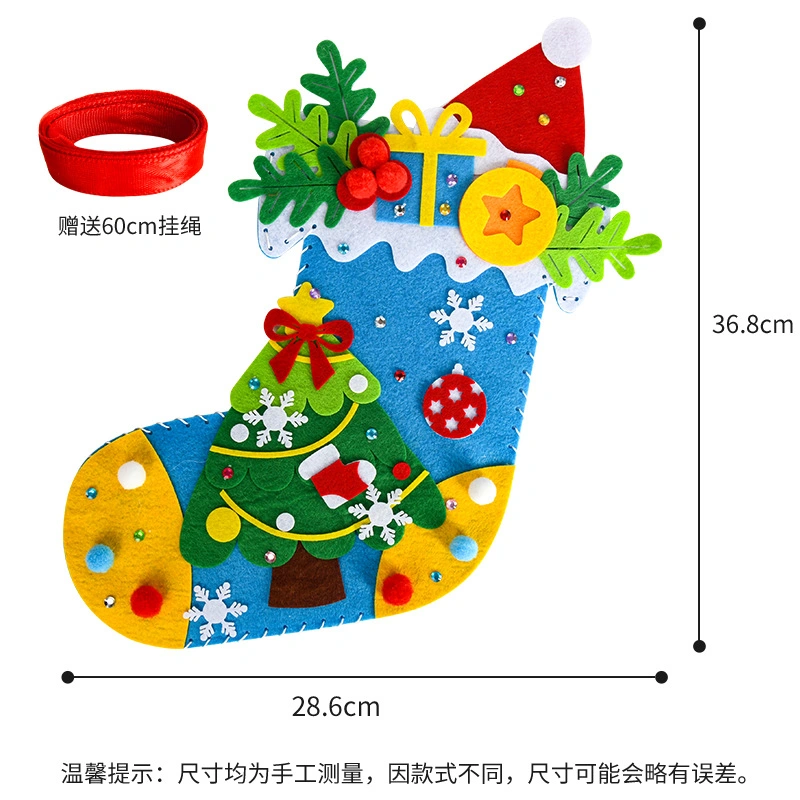 O Natal das Crianças de infância artesanais bricolage meias de costura dom feito à mão